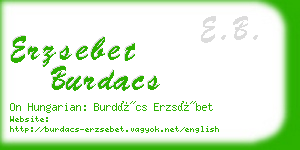 erzsebet burdacs business card